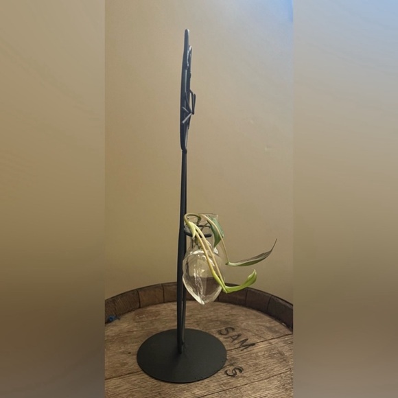 Cat Shaped Metal Plant Holder with Glass Vase - Picture 6 of 6